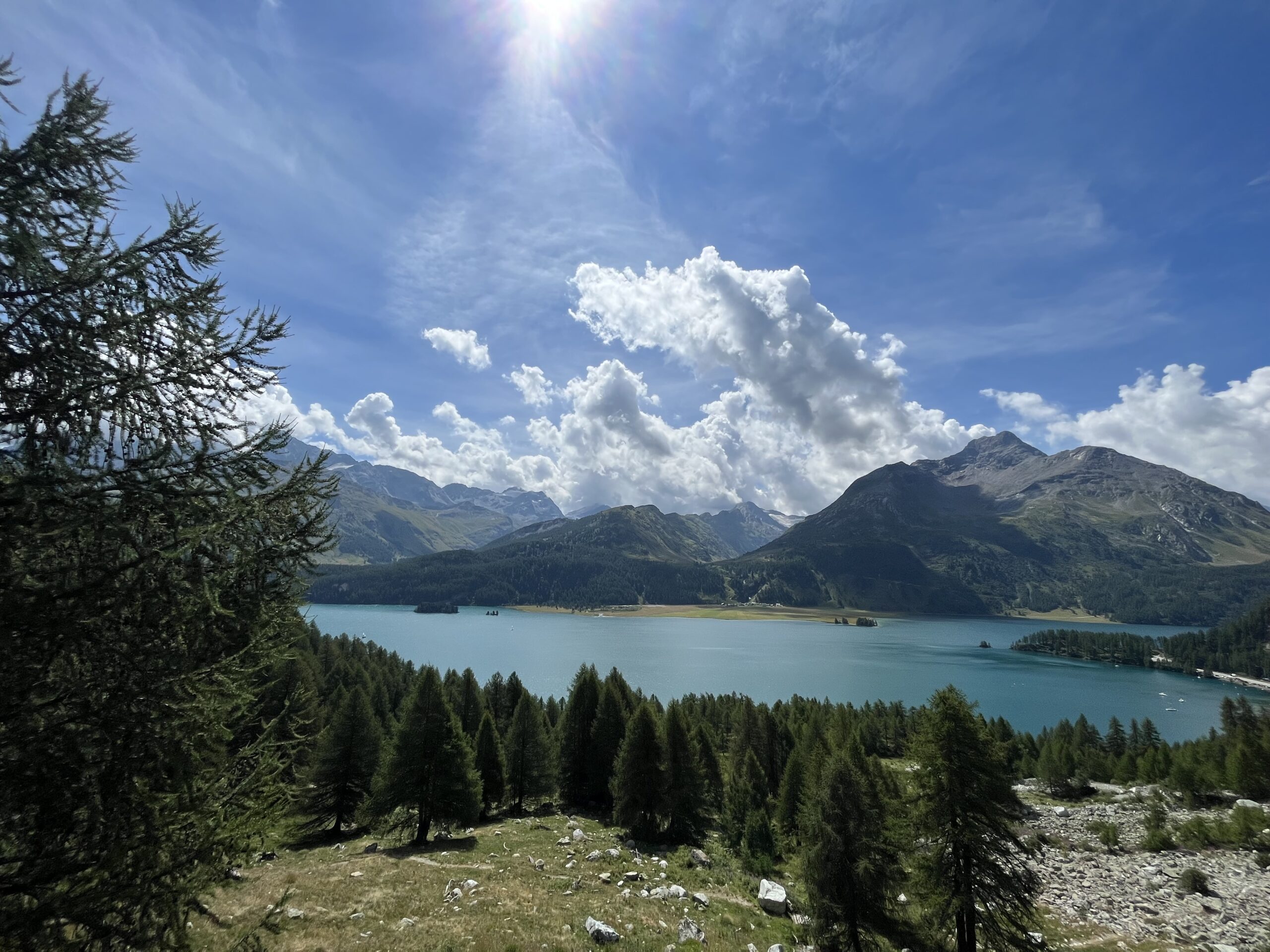 Image of beautiful landscape of the Silsersee, which is close to Sils-Maria